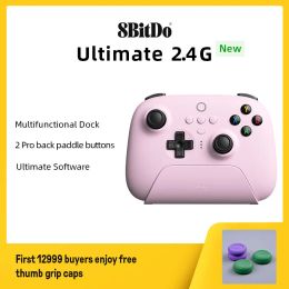 Robinets 8Bitdo Ultimate Wireless 2.4G Gaming Contrôleur avec quai de charge pour PC, Windows 10, 11, Steam Deck, Android