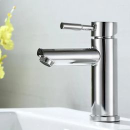 Grifos Fregadero de baño Fregadero Basina Grabeto Rotación de acero inoxidable Bovita giratoria de agua fría y batidora de agua Manija de mango de un solo manija