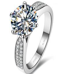 Test sans défaut positif 2ct 8 mm de laboratoire Moisanite Diamond Ring 925 Bague de fiançailles en argent sterling femelle 16736112