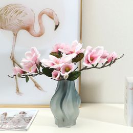 Faux fleurs de Magnolia hydratantes, sensation florale, Simulation de fleurs, décoration de Table de salon de maison, fleurs artificielles bonsaï