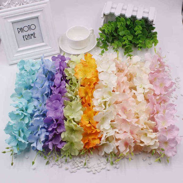 Faux Floral Verdure 1 pcs Hortensia Glycine Fleur Artificielle Vigne pour Mariage Maison Fête Chambre D'enfants Décoration DIY Fleurs En Soie pour Scrapbooking J220906