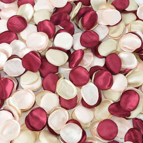 Faux Floral Verdure 100Pcs Soie Pétales De Rose Artificielle Pétale Saint Valentin Décoration De Fête De Mariage Jetant Confettis Anniversaire Décor J220906