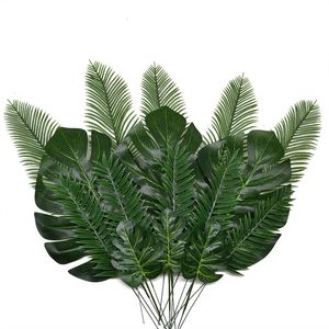 Faux bloemen groen 1020 pc's kunstmatige planten tropisch monstera palmbladeren simulatie blad voor het Hawaiiaans themafeestje decor huistuin nep 230822