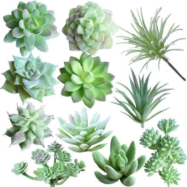 Faux verdure florale 11 pièces plantes artificielles plantes succulentes décoratives non en pot faux paysage vert artisanat décor d'automne automne succulents vivas ornements 221122