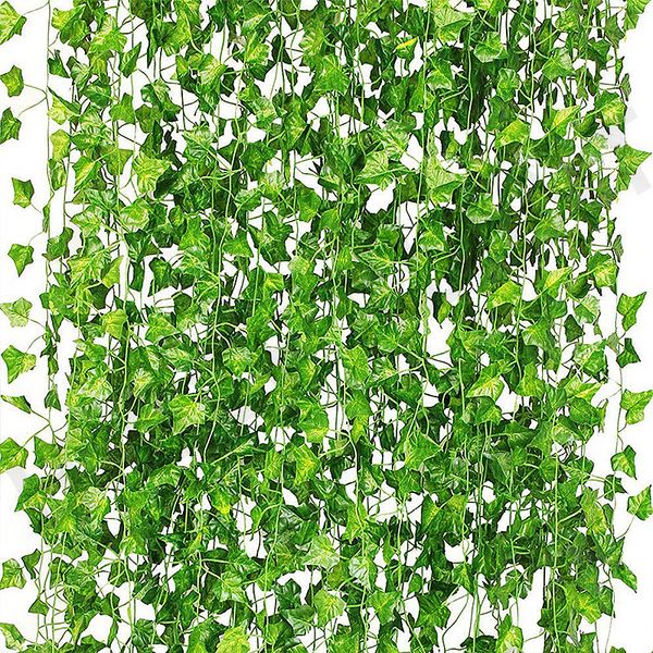 Faux Floral Greenery 12Pack 230cm Planta artificial Ivy Garland Fake Silk Leaf Vine Hanging Green Follaje para Room Office Wedding Wall Decor 221122