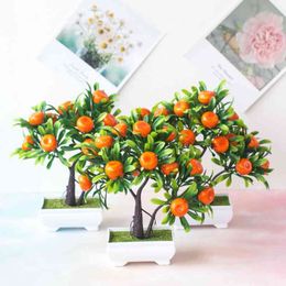 Faux Floral Greedery 16 cabezas de naranja artificial en escabeche bonsai navidad año nuevo suministros de fiesta festiva decoración jardín de jardines frutas falsas j220906