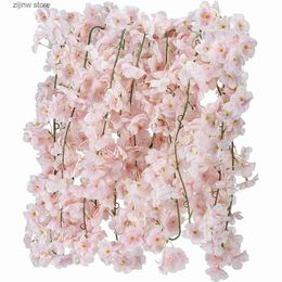 Faux Floral Verdure 180 CM Artificielle Sakura Fleurs Vigne De Mariage Jardin Rose Arch Maison Décoration De Fête De Noël De Mariée Faux Soie Scrapbook Plantes Y240322