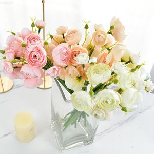 Faux Floral Verdure 2 Pcs Simulation Artificielle Camélia Société Fleurs Fausse Fleur Décoration De Mariage Photo Props J220906