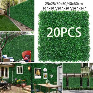 Faux bloemen groen 20 stks kunstbloemen buxuswood groene muur gras achtergrond panelen topiary hedge planten tuin hek bruiloft feest achtergrond 221122