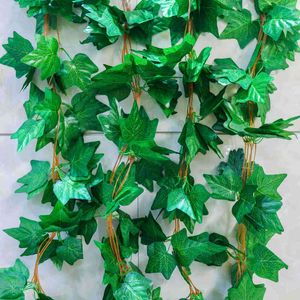 Faux Floral Greenery 230 Cmlot Rosas De Seda Falso Creeper Folha Verde Ivy Vine Para Casa Casamento Decora Atacado Diy Pendurado Garland Flores Artificiais J220906