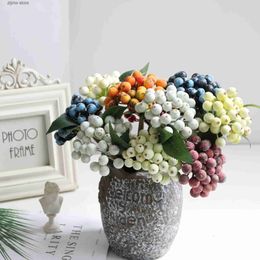 Faux floral verdure 25cm baies artificielles décoration de Noël à la maison décora simulation de baies pivoine aux fruits de Noël accessoires de Noël y240322