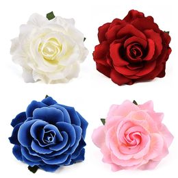 Faux Floral Verdure 30pcs 9cm Grand Artificielle Rose Têtes De Fleurs En Soie Pour La Décoration De Mariage DIY Guirlande Cadeau Boîte Scrapbooking Artisanat Faux Fleurs 220906