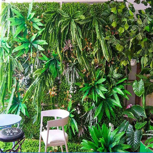 Faux Floral Verdure 40X60 cm Plantes Vertes Mur Artificielle Haie Jardin Arrière-Cour Herbe Décor À La Maison Simulation Tapis Pelouse Extérieur Écran De Confidentialité panneau J220906