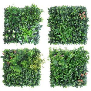 Faux Floral Verdure 50x50CM 3D Plante Artificielle Panneau Mural En Plastique Extérieur Pelouse Verte DIY Décor À La Maison Mariage Toile De Fond Jardin Herbe Mur Fleur Mur 230725