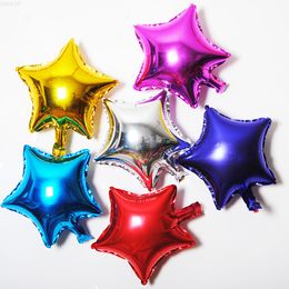 Fausse verdure florale 5pcs10 pouces Ballons étoiles à cinq points Five Point Star Trumpet en aluminium Ballons de fête d'anniversaire de fête d'anniversaire J220906