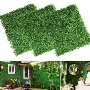 Faux Floral Greenery 6040cm Plantas Artificiais Grama Fundo de Parede Flores Caixa de Casamento Hedge Painéis para IndoorOutdoor Garden Wall Decor J220906