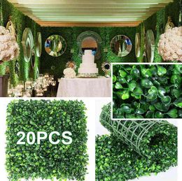 Faux bloemen groen 61020 pcs kunstmatige planten gras muur achtergrond bloemen bruiloft boxus hegpanelen voor binnen buitenhuis G2090185