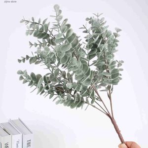 Kunstbloemen Groen 7 Vork Kunstmatig Eucalyptus Geldblad Thuis Bruiloft Decoratie Groene Plant Bonsai Bloemstuk Slaapkamer Decor Y240322