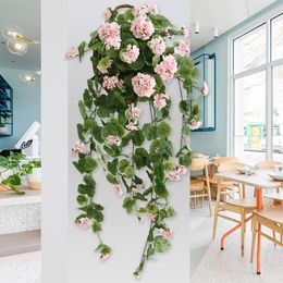 Faux Bloemen Groen 75cm Hoge Simulatie Decoratieve Bloem Roos Wijnstok Bloem Bos Groen Blad Muur Opknoping Begonia Bloemen Wijnstok 1 stks Kunstmatige Plant 230627