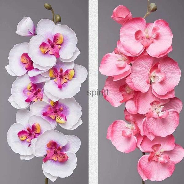 Faux Floral Verdure 8 Têtes Artificielles Orchidées Papillon Fleurs Faux Papillon Orchidées Tissus Non Tissés Plantes Bouquet De Mariage Maison Jardin Décor YQ240125