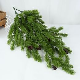 Faux Bloemen Groen 80cm Kerst Dennennaalden Rotan Guirlande Kunstmatige Groene Planten Dennenappels Krans Voor Thuis Xmas Opknoping Decoratie Jaar 230809