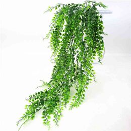 Faux Floral Verdure 82Cm Plante Verte Artificielle Vignes Tenture Murale Fausses Feuilles Plante Pour La Maison Décoration De Jardin Simulation Orchidée Fausse Fleur Rotin J220906