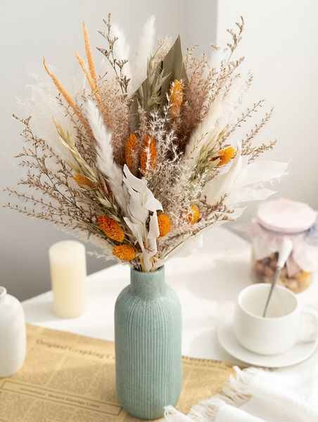 Faux Floral Verdure Partout Dans Le Ciel Étoiles Reed Lapin Queue Bouquet De Fleurs Décoration De La Maison Pièces Pu Ventilateur Poussière Vie Éternelle Fleur 221010