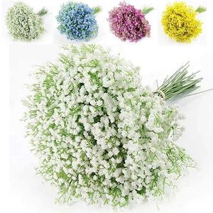 Faux Floral Greenery Artificial Baby Breath Flowers White Gypsophila Bouquets 18 PCS Real Touch Flowers For Wedding Party Home Decoration T240422