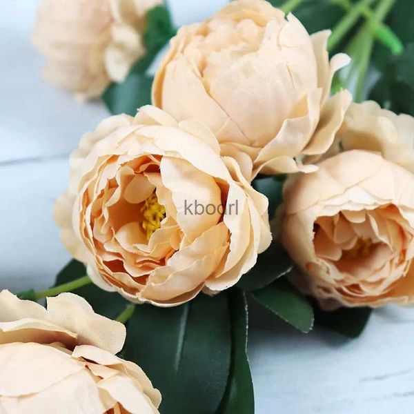 Faux Floral Verdure Fleur Artificielle Pivoine 7 Tête Exquise Tissu De Soie Salon Chambre Maison Décorative Décoration De Sol Fête De Mariage YQ240125