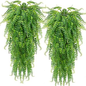 Faux Floral Greenery Artificial Plant Persian Fern Leaves Vines Room Home Garden Decoration Accessories Wedding Party Wall Hanging Balcony 230711
