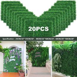 Faux bloemen groen kunstmatige planten gras muurpaneel buxus hedge greenery uv bescherming groen decor privacy hek achtertuin scherm bruiloft t240422