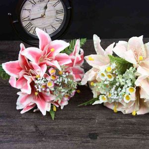 Faux Floral Verdure Bouquet De Mariée 6 Têtes Mariée Han Fleur Artificielle Calla Flore Lily Fleur Accueil Fête Décoration Cadeaux D'anniversaire J220906