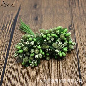 Faux Floral Greenery Candy Box Accessoires de perles avec feuilles de verre Core DIY Mori Femelle Guirlande Mticolor Petites baies 144 Drop Deliv Otkza