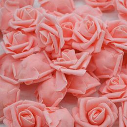 Faux Floral Verdure Pas Cher 20 Pcs Multicolore Mousse Rose Tête De Fleur Artificielle Rose Bouquet À La Main De Mariage Décoration De La Maison Fête Fête Scrapbook J220906