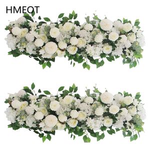 Faux Floral Verdure Personnaliser Artificielle Rose Blanche Pivoine Arrangement De Fleurs Table De Mariage Pièce Maîtresse Boule Partie Arch Décor Toile De Fond 230504