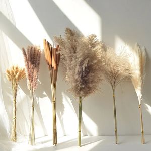 Faux Bloemen Groen Pluizig Pampas Gras Decoratie Boho Bruiloft Arrangement Natuurlijke Phragmites Gedroogde Bloemen Boeket Thuis Salontafel Decor 231101