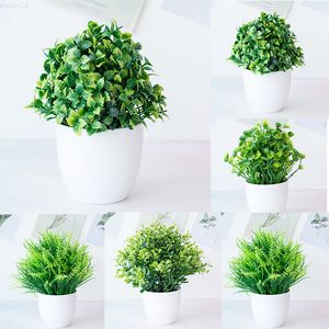 Faux bloemen groene groene plant ingeblikte simulatie ingeblikte desktop mini planten bonsai vergroening potplanten kunstmatige bloemboom bal J220906