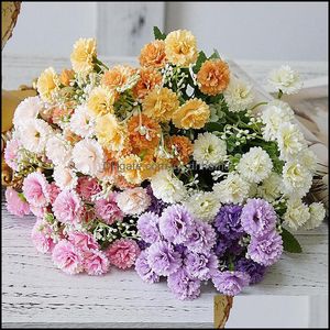 Faux Floral Verdure Maison Aents Décor Jardin Artificielle Lilas Fleurs Bundle Mariage Tenant Flores Bouquet Décoration De Fête 5 Branches 20