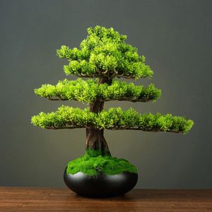 Faux bloemen groene woning decoratie potten diy valse boom bonsai woonkamer Chinese stijl el veranda landschap decoratie groen planten decoratie 230812