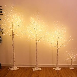 Faux Floral Verdure LED Arbre Lumières Fil De Cuivre Brillant Ambiante Lampe De Modélisation De Noël Bouleau Whitr Maison Chambre Décoration Lanterne À Distance 230923