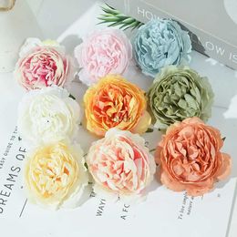 Faux Floral Verdure Nanairo 10 pcs 8 cm Nouvelle Pivoine Artificielle Soie Fleur Tête Pour La Maison Jardin Décoration De Mariage DIY Artisanat Partie Faux Mur De Fleur YQ240125