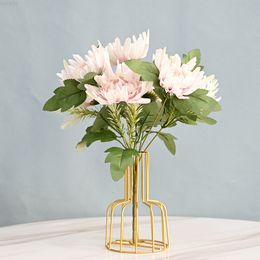 Faux Floral Verdure Nordique Dans La Simulation Du Vent 7Fourchette Pince De Crabe Chrysanthème Simulation Fleur Faux Bouquet De Fleurs Simulation Décoration De Mariage Fl J220906