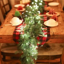 Guirlande de Noël artificielle pré-éclairée de 1,8 m de verdure artificielle en pin, cyprès, cèdre, plante de verdure pour Noël, maison, Halloween, décoration de fête d'hiver 231102