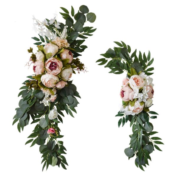 Faux Floral Greenery Realista Artificial Flower Arch Decor Artificial Floral Display Fake Plant para Wedding Party Wall Ceremony Holiday Decoration 230209