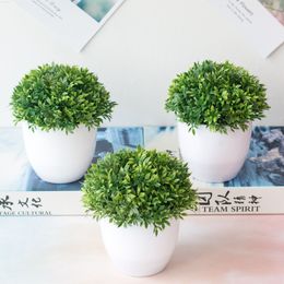 Faux Floral Greenery Simulation Plant Bonsai 32 Mesh Bamboe Grass Bloem Bal Gras Ball Pot Home Decoratie Kleine ornamenten J220906