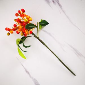 Faux Floral Greenery Simulation Berry Berry Berry 2 Fork Bean Branch Branc Blearberry Fruit Fake Flower Home Fruit Fruit J220906