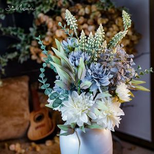 Faux Floral Greenery Sunmade High End Ins Dahlia Bouquet Artificial Flowers Home Decor Woonkamer Decoratie 230331