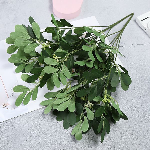 Faux Floral Greenery Tofu Simulación Jujube Leaves Venta al por mayor Técnica de jardinería Hogar Decoraciones suaves Planta de simulación Hojas falsas J220906