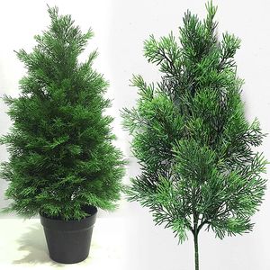 Kunstbloemengroen Groothandel Kunstmatige dennentak Planten Kerstkrans DIY-accessoires Groene plastic tak el Year Home House Decor 231102