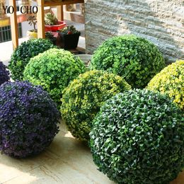 Faux Floral Greenery YO CHO Kunstplanten Grote Groene Imitatie Plastic Gras Boule voor Huis Tuin Outdoor Decoratie Nep Bloem Bal 230725